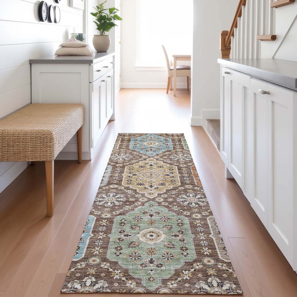 Dalyn Silk Road SR7 Chocolate Area Rug Runner Room Scene