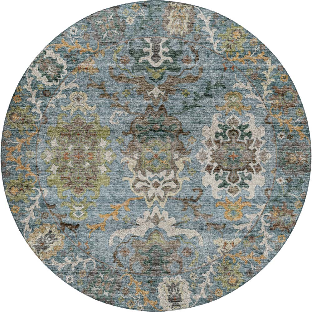 Dalyn Silk Road SR8 Aqua Area Round Rug