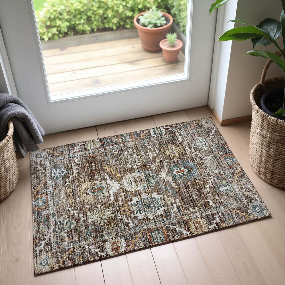 Dalyn Silk Road SR8 Chocolate Area Rug Runner Room Scene