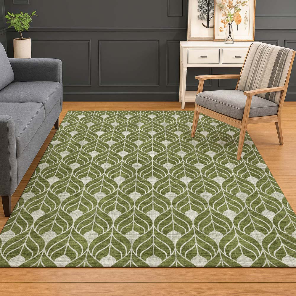 Dalyn The Reserve TR10 Olive Area Rug Room Scene