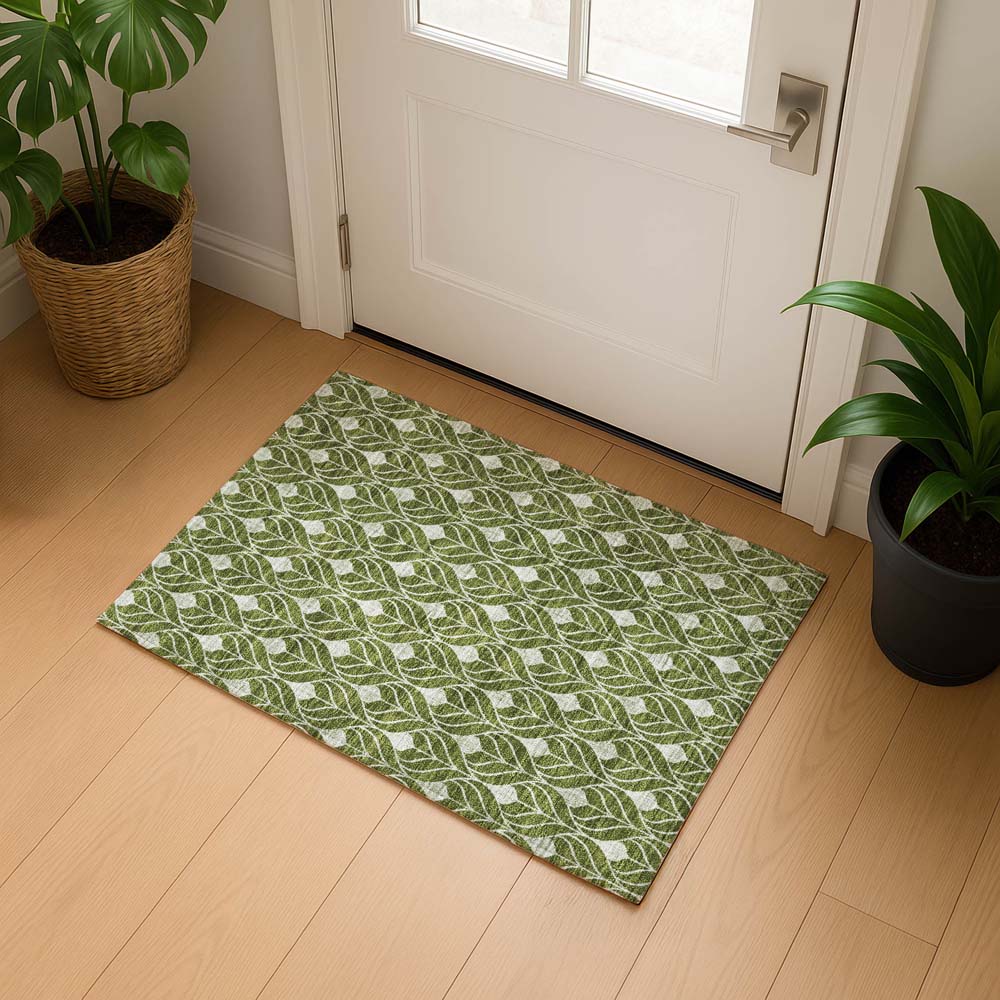 Dalyn The Reserve TR10 Olive Area Rug Runner Room Scene