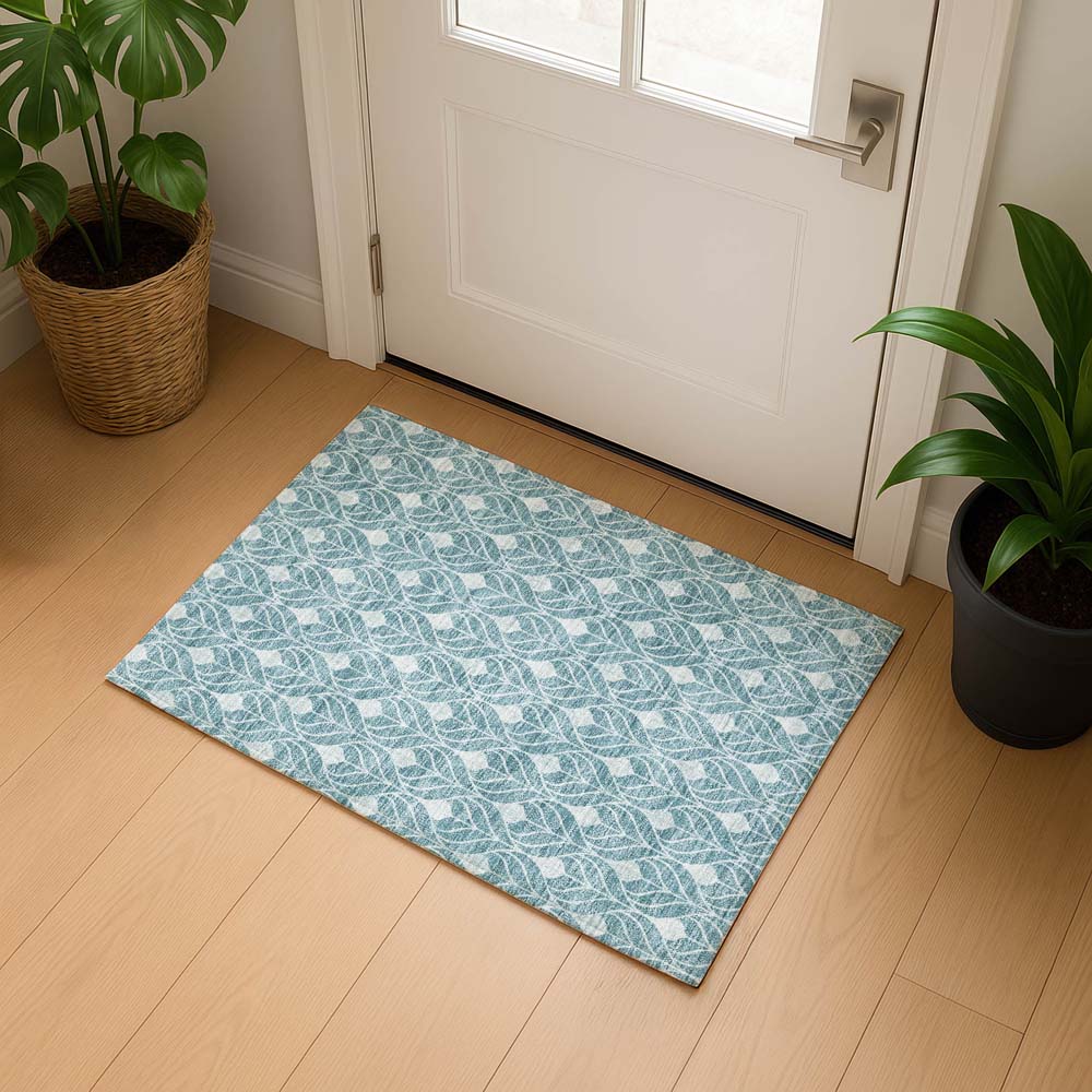 Dalyn The Reserve TR10 Teal Area Rug Runner Room Scene