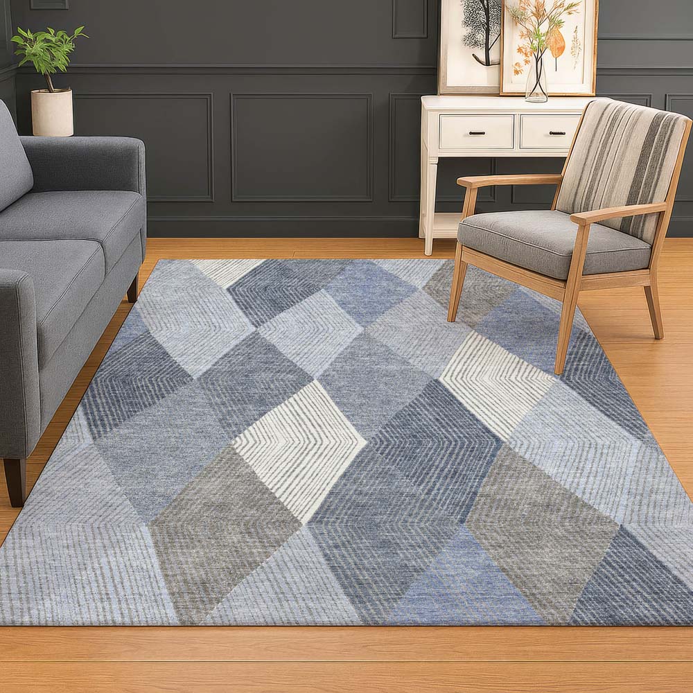 Dalyn The Reserve TR11 Denim Area Rug Room Scene Dalyn The Reserve TR11 Denim Area Rug Room Scene