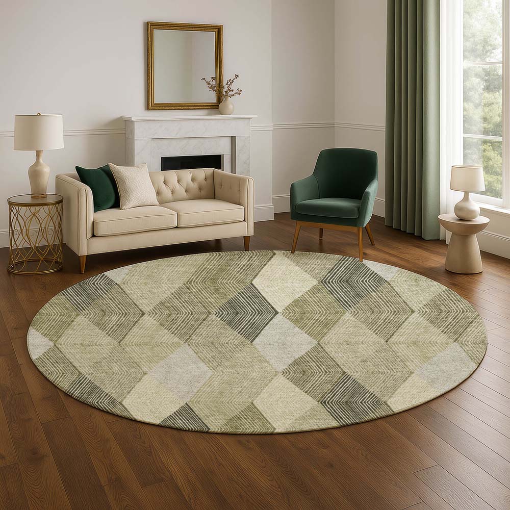 Dalyn The Reserve TR11 Fern Area Rug Round Room Scene