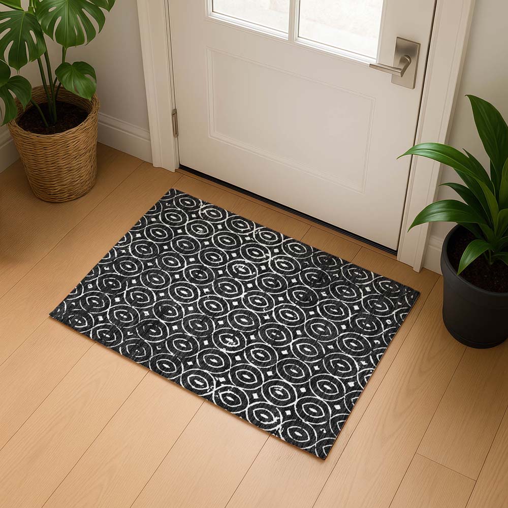 Dalyn The Reserve TR12 Black Area Rug Runner Room Scene