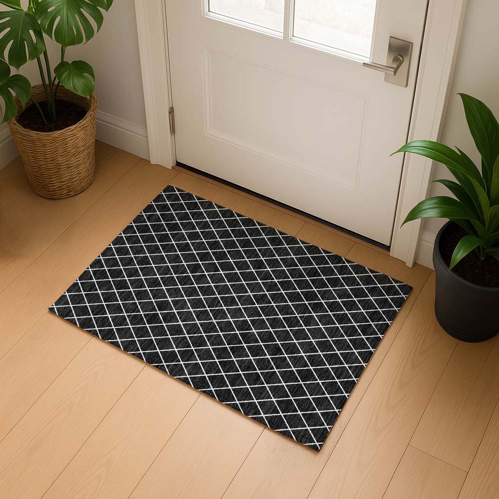 Dalyn The Reserve TR15 Black Area Rug Runner Room Scene