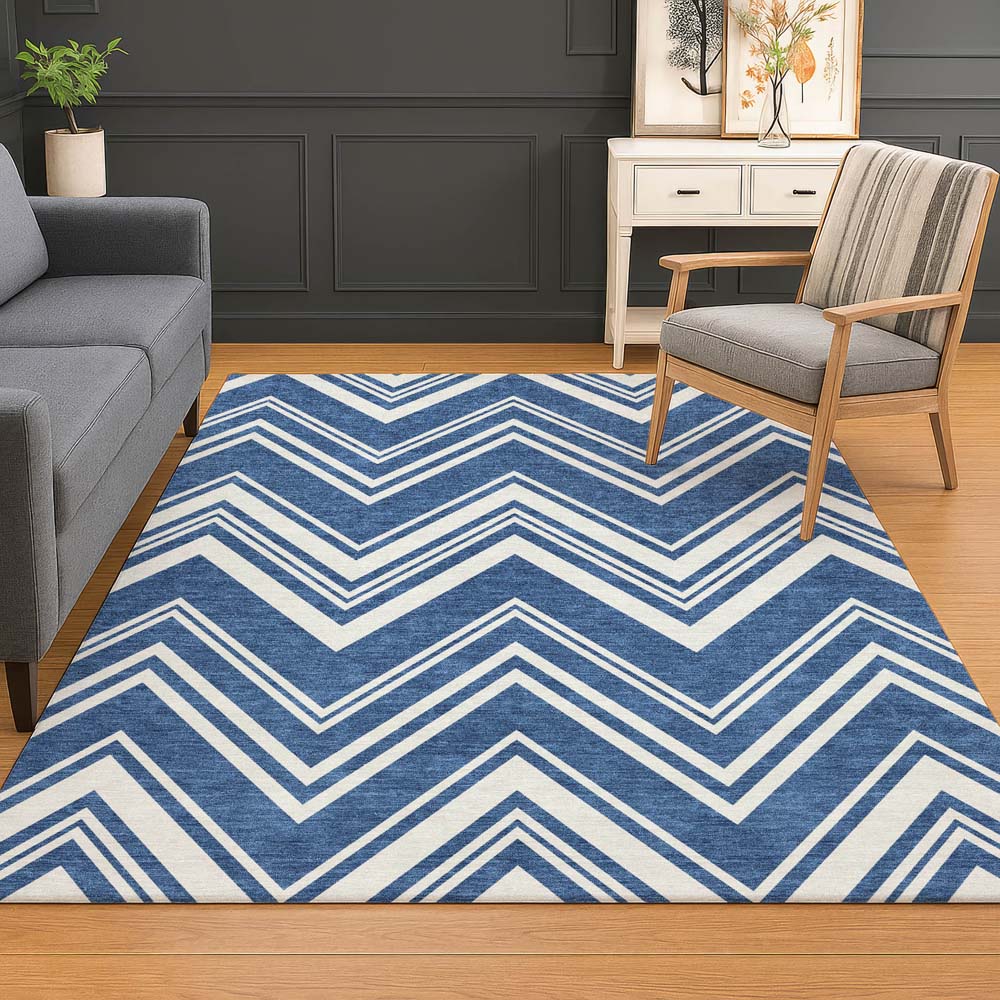Dalyn The Reserve TR17 Blue Area Rug Room Scene