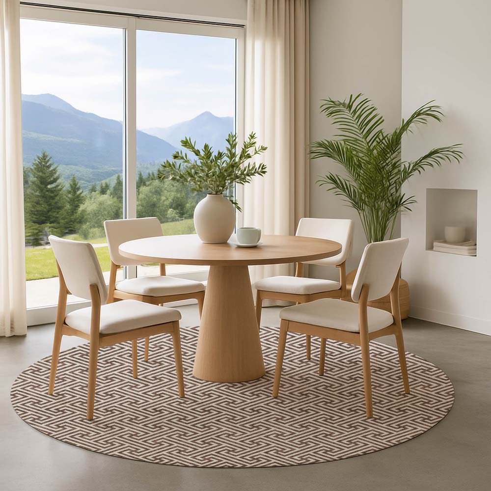Dalyn The Reserve TR5 Coffee Area Rug Round Room Scene