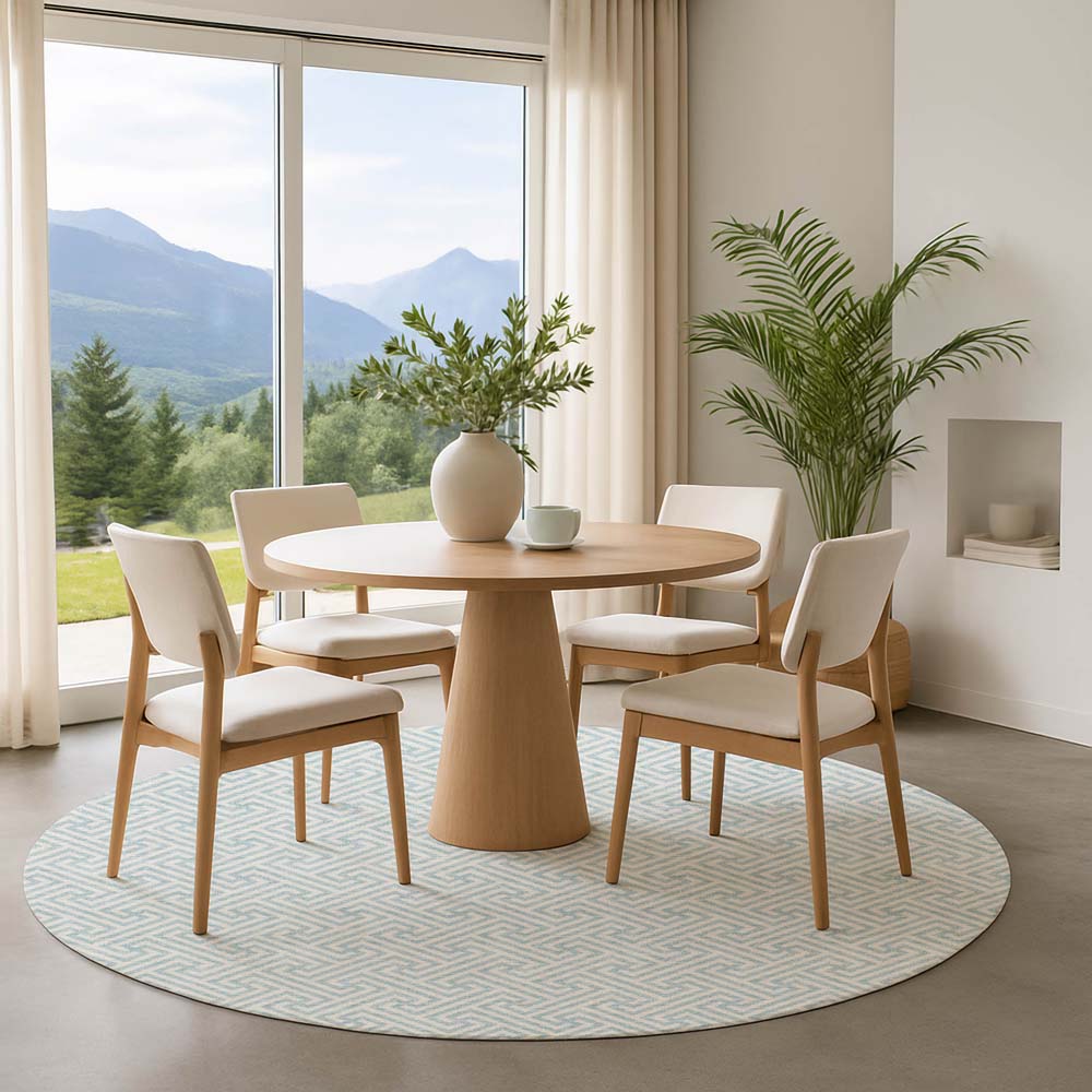 Dalyn The Reserve TR5 Sky Area Rug Round Room Scene