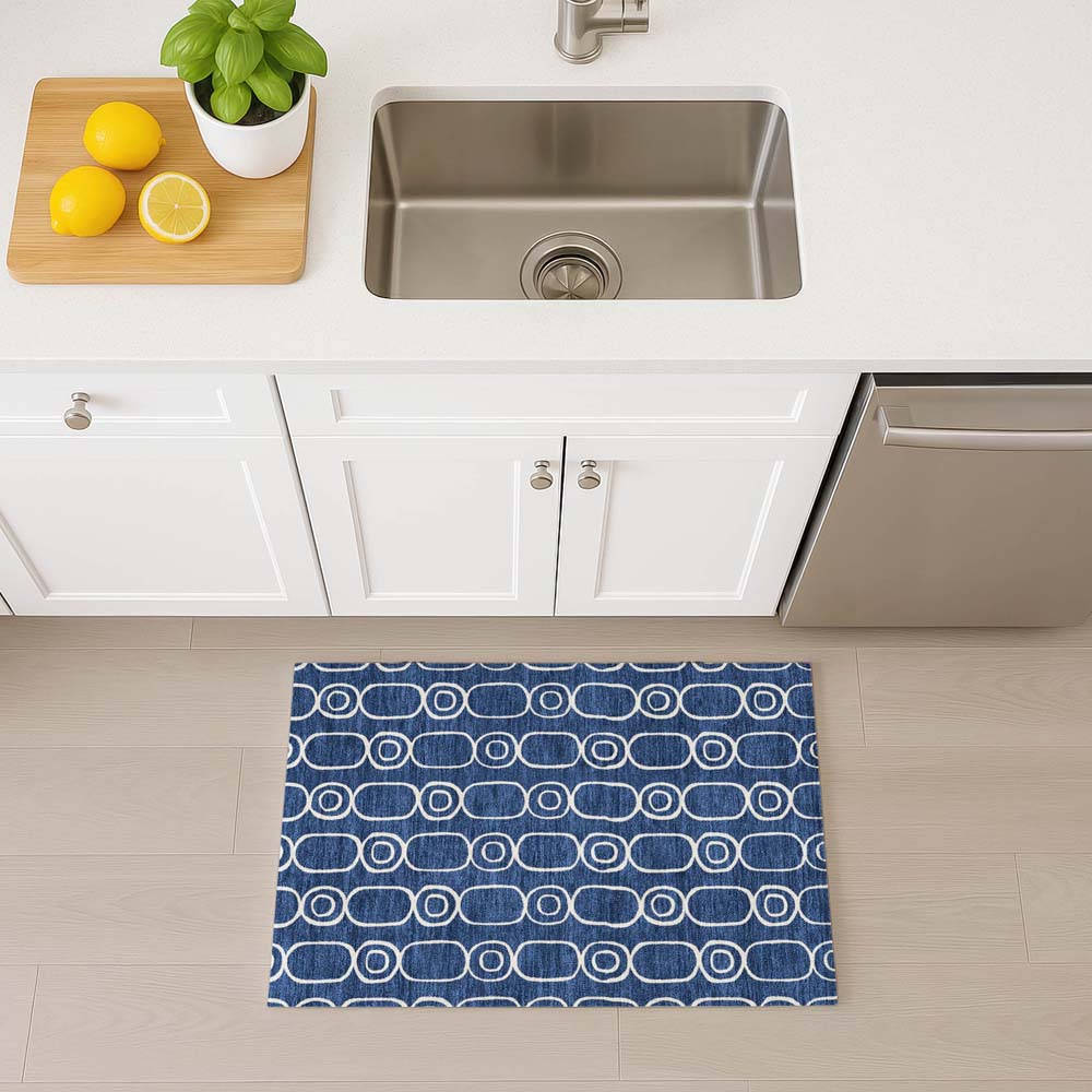 Dalyn The Reserve TR6 Navy Area Rug Runner Room Scene