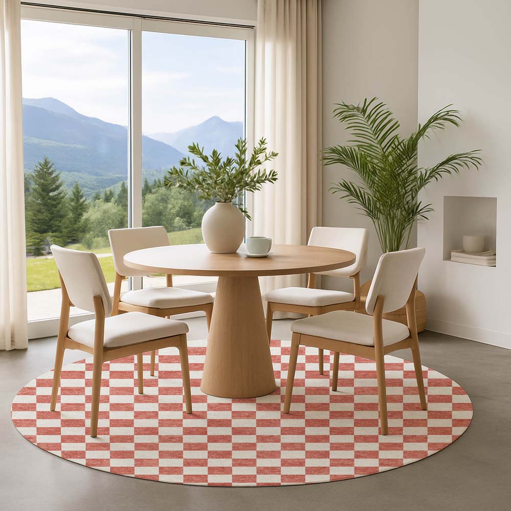 Dalyn The Reserve TR7 Coral Area Rug Round Room Scene