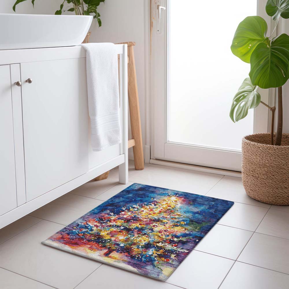 Dalyn Wonderland WN14 Navy Area Rug Runner Room Scene