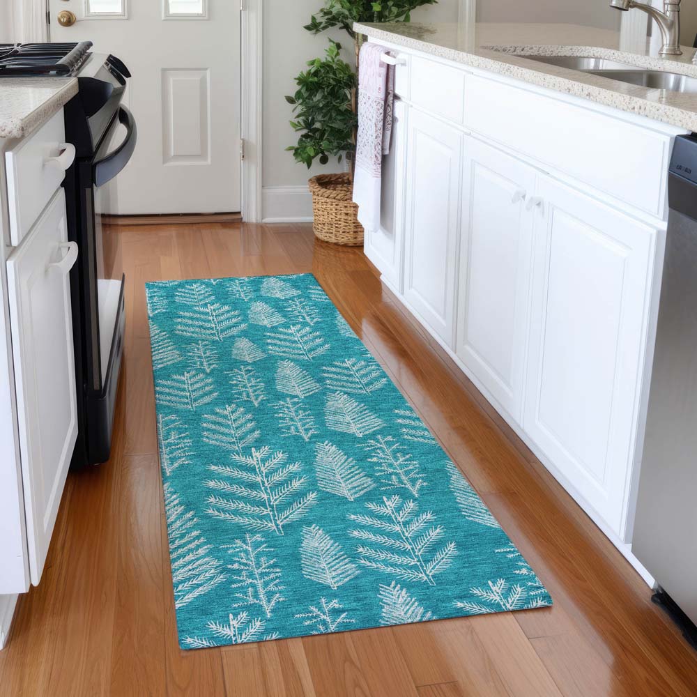 Dalyn Wonderland WN21 Teal Area Rug Runner Room Scene