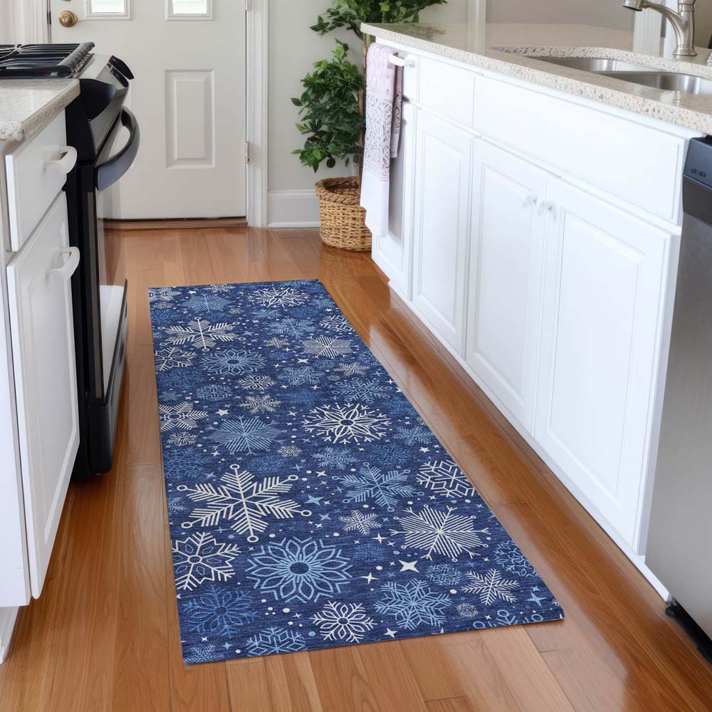 Dalyn Wonderland WN31 Navy Area Rug Runner Room Scene
