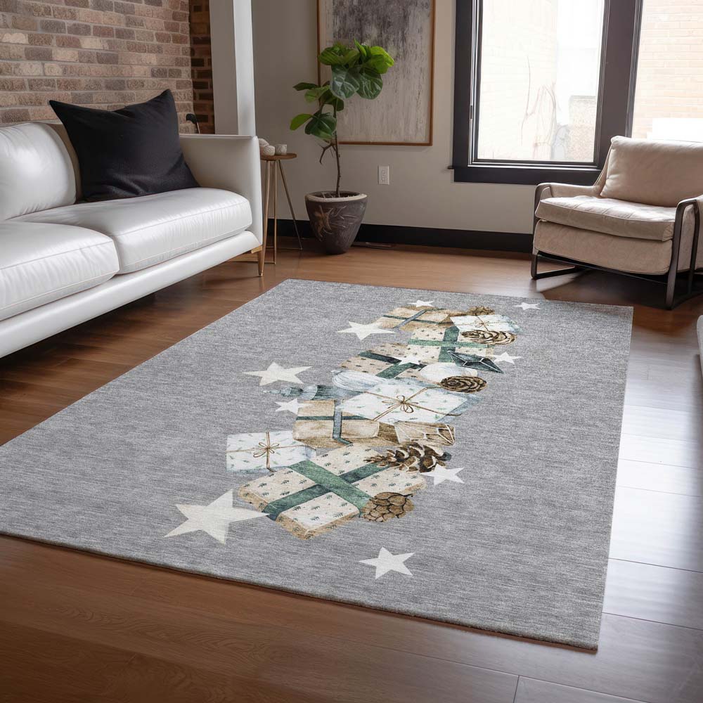 Dalyn Wonderland WN33 Gray Area Rug Room Scene
