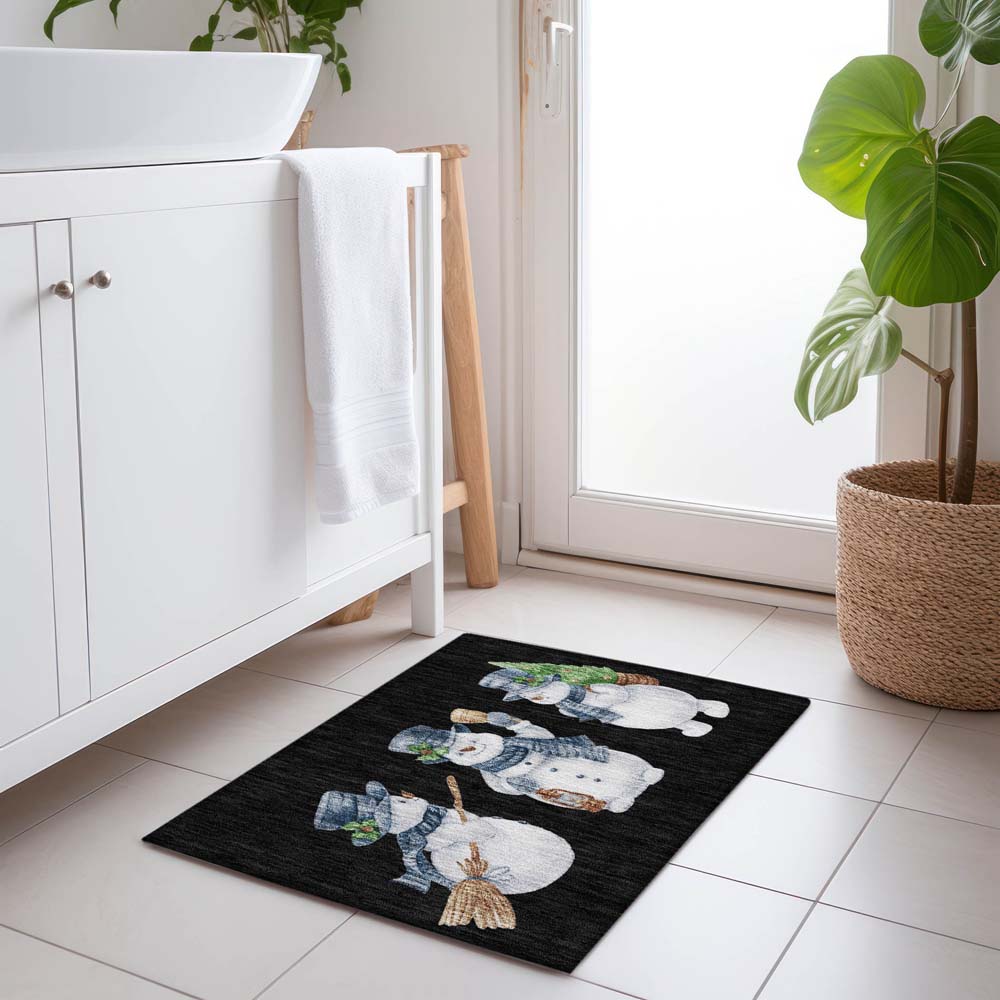 Dalyn Wonderland WN34 Black Area Rug Runner Room Scene