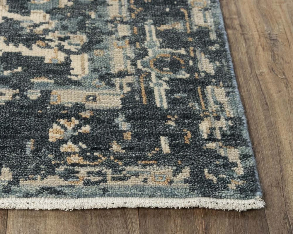 Rizzy Home Belmont BMT987 Blue Area Rug Corner