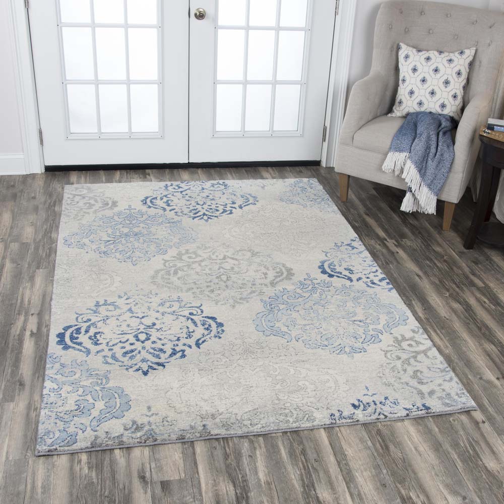 Rizzy Home Gossamer GS6730 Blue Area Rug Room Scene