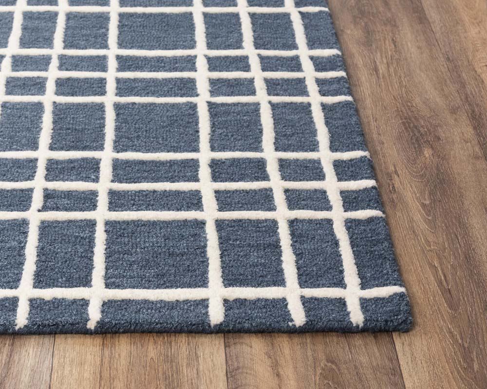 Rizzy Home Lofton A07102 Blue Area Rug Corner