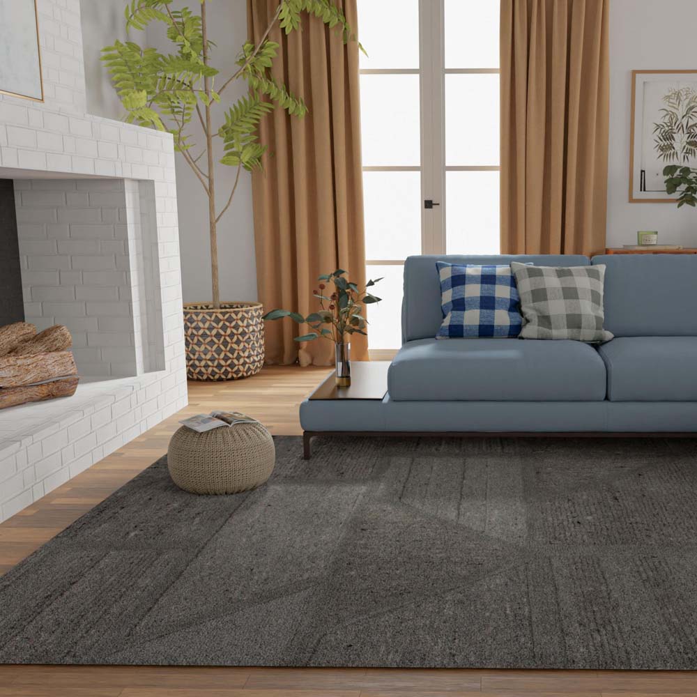 Rizzy Home Lofton A07212 Gray Area Rug Room Scene