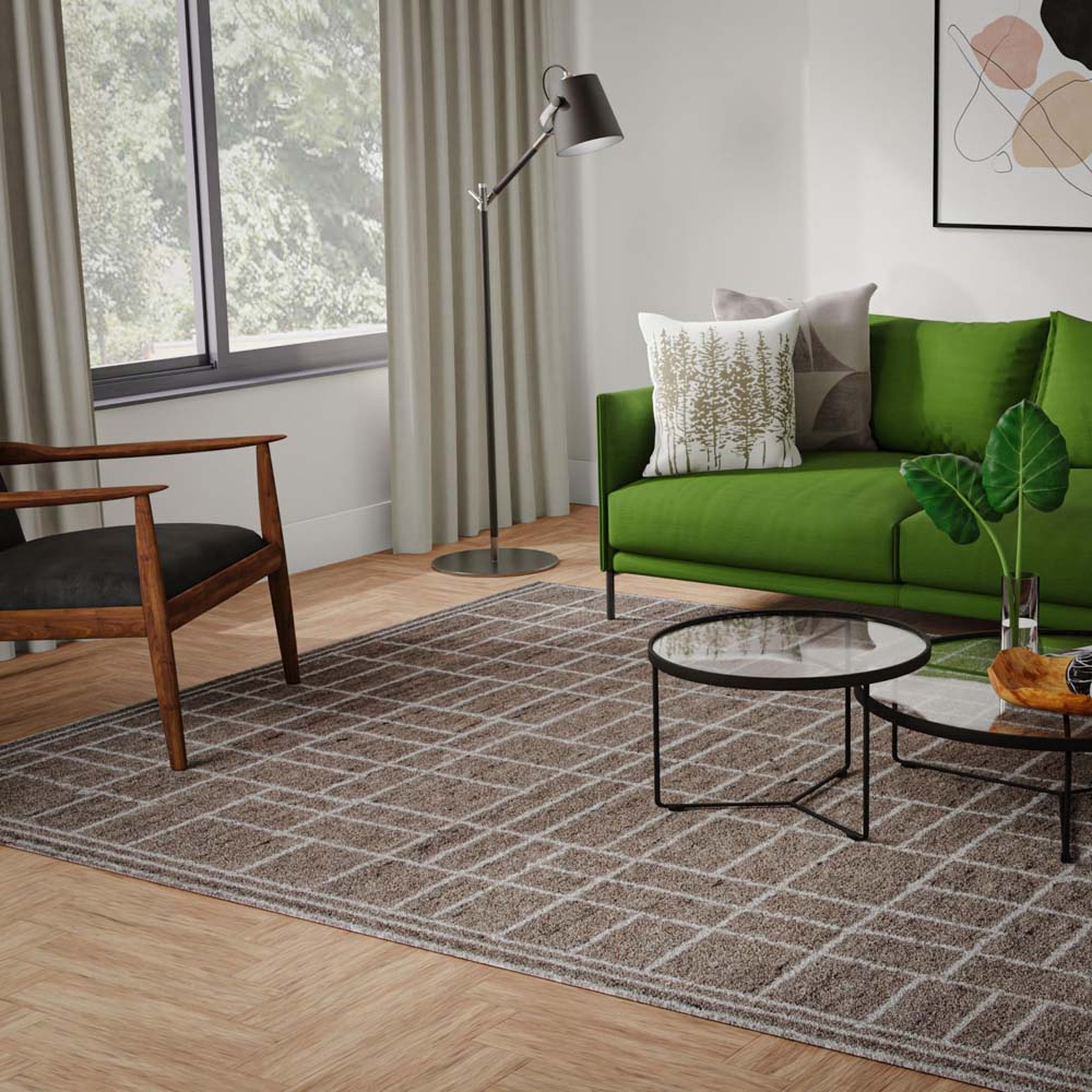 Rizzy Home Lofton A07217 Brown Area Rug Room Scene