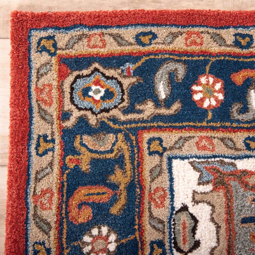 Rizzy Home Sapphire SAH449 Red Area Rug Corner