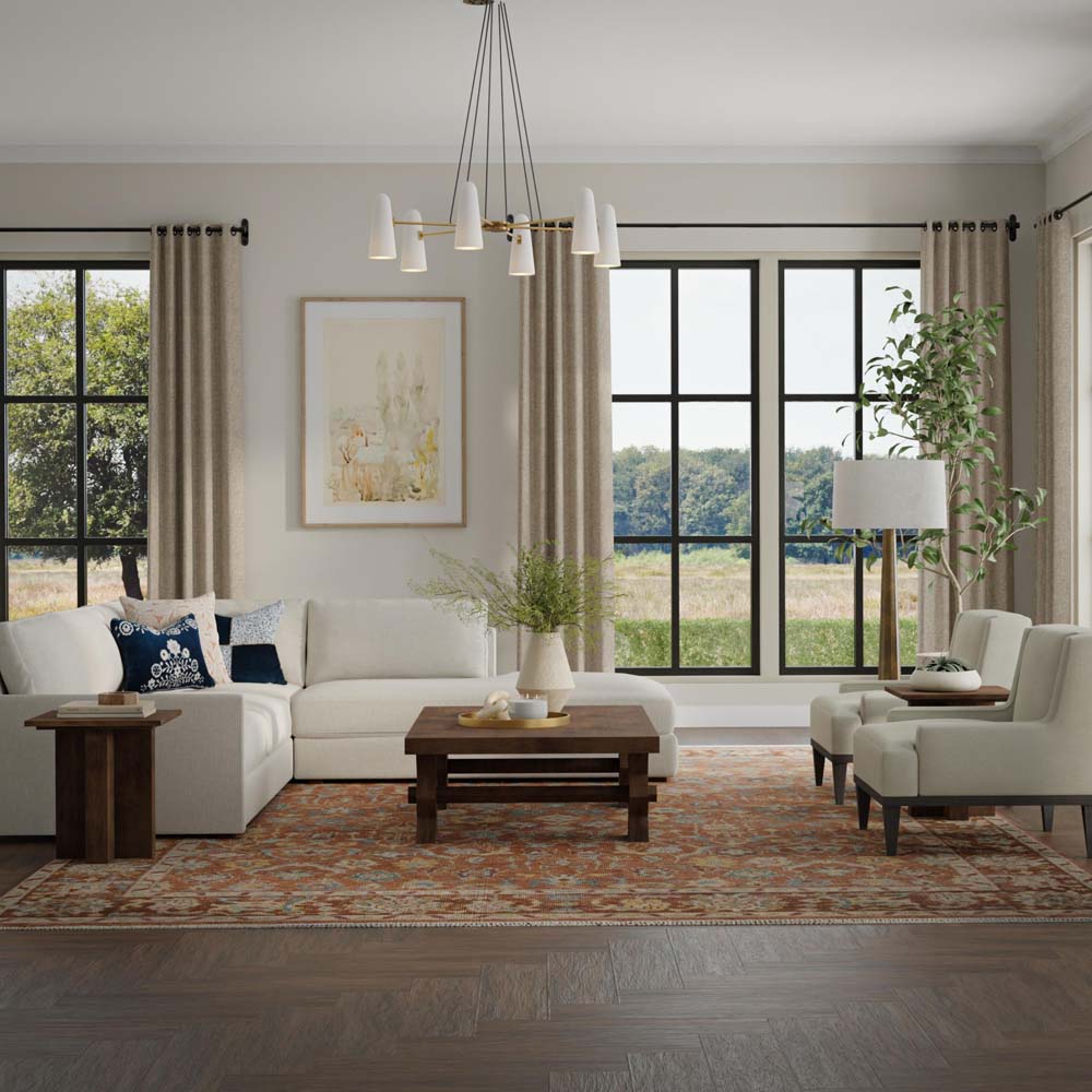 Rizzy Home Tuscany TUS714 Rust Area Rug Room Scene