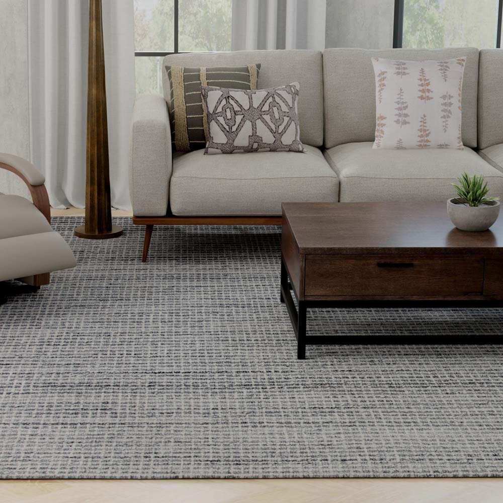 Rizzy Home Bixby BX08GR Gray Area Rug Room Scene