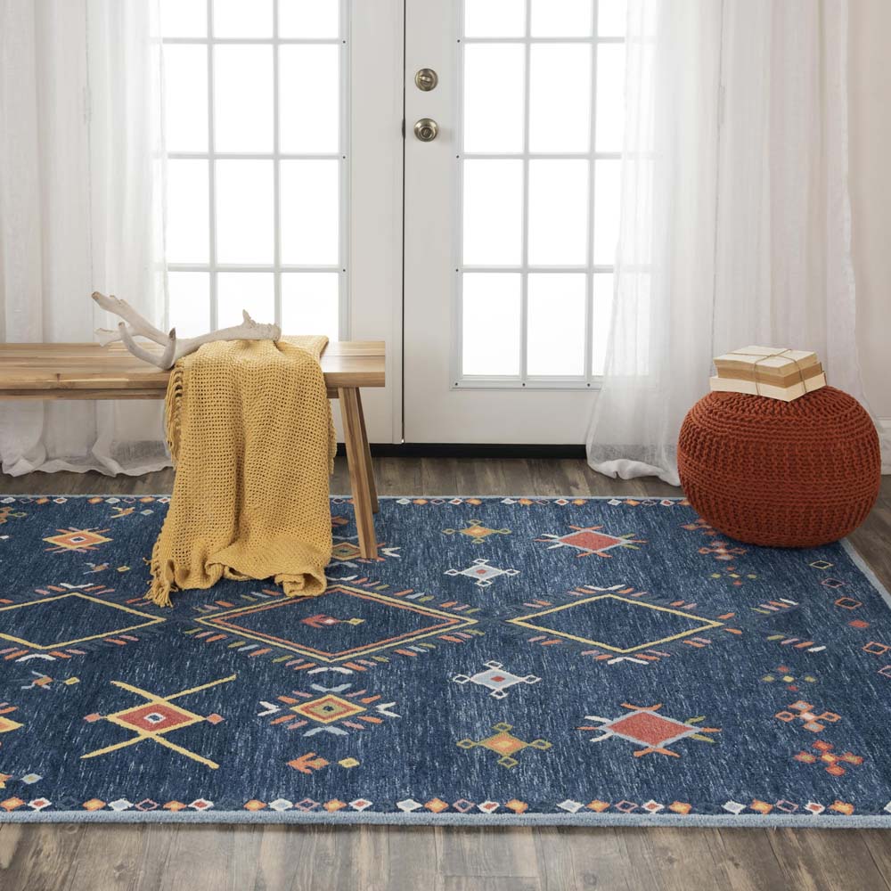 Rizzy Home Catawba A02102 Blue Area Rug Room Scene