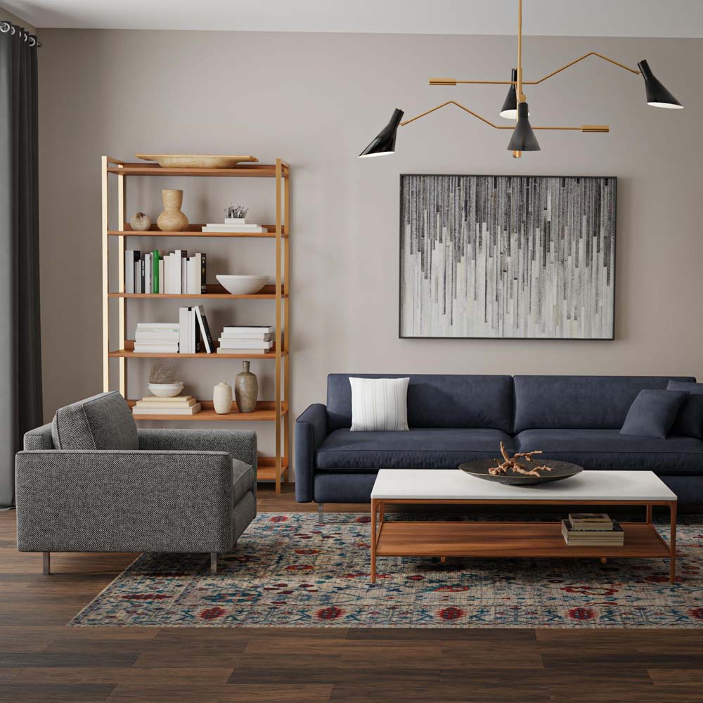 Rizzy Home Estate EST205 Ivory Area Rug Room Scene