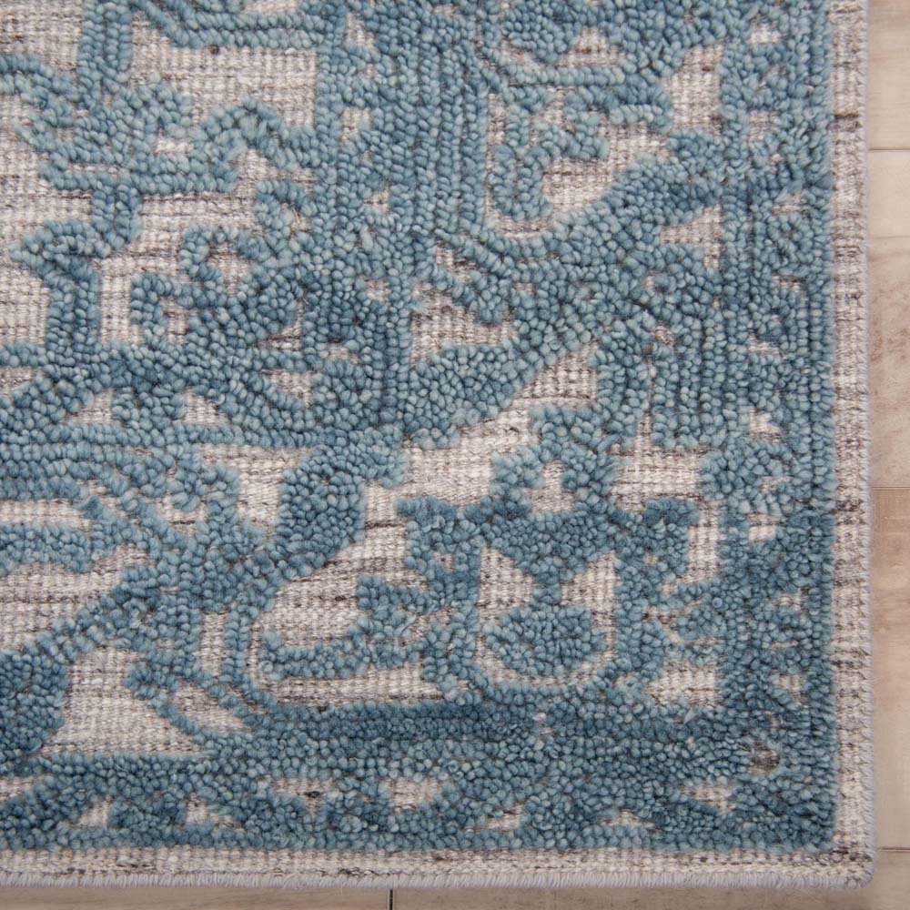Rizzy Home Hilton HTN717 Blue Area Rug Corner