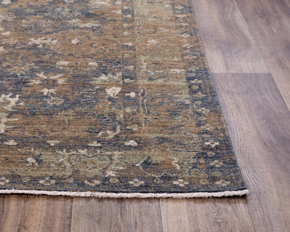 Rizzy Home Platinum PNM105 Gray Area Rug Corner