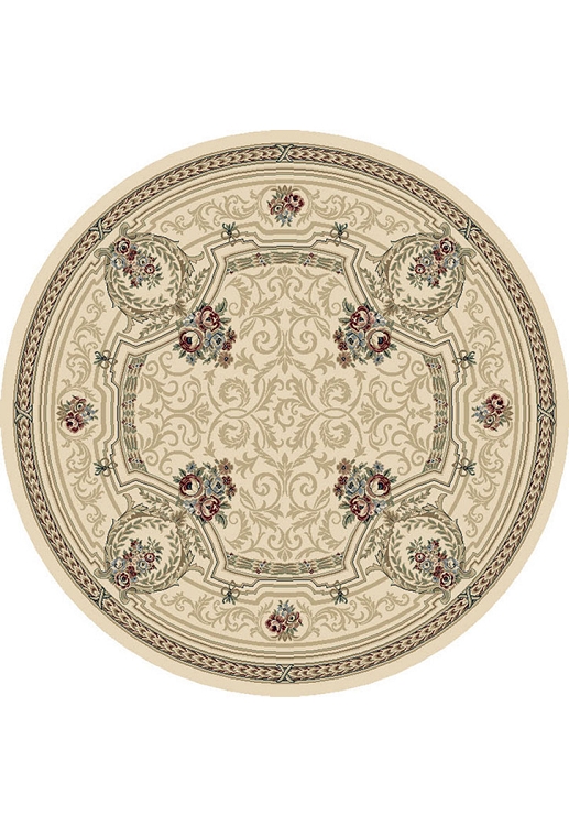 Ancient Garden 57091-6464 Ivory (64 Pearl) Round Area Rug