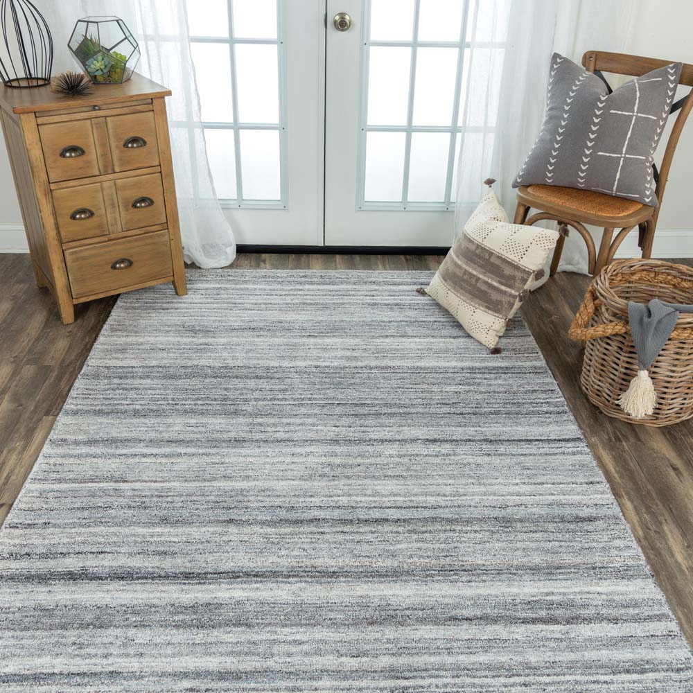 Rizzy Home Seasand SEA102 Gray Area Rug Room Scene