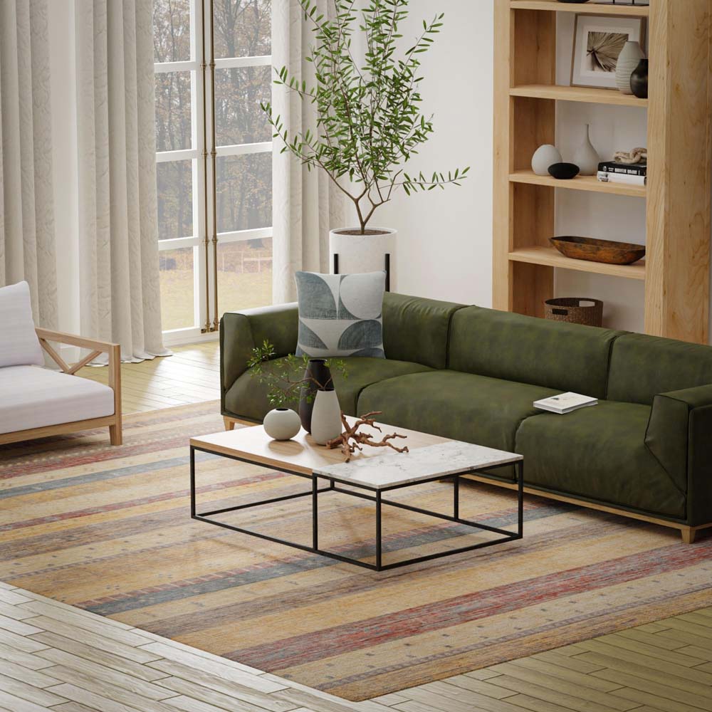 Rizzy Home Spectrum SPT211 Gold Area Rug Room Scene