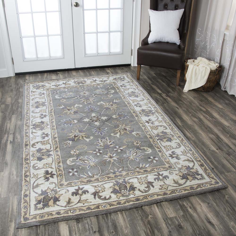 Rizzy Home Valintino VN9658 Gray Area Rug Room Scene