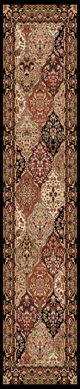 Nubrisa Gem 1119 Black 1'11" (23") Wide Hall and Stair Runner