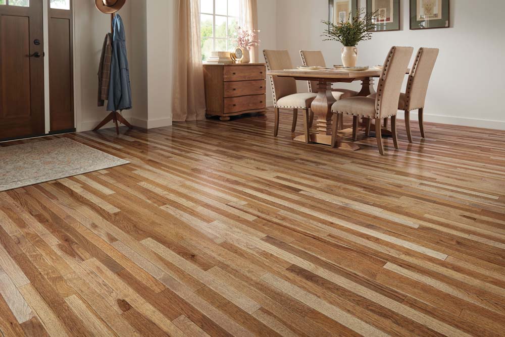 Armstrong American Plains SAT2-H02S Fall Arrival 3/4" X 2-1/4" Hickory Hardwood Flooring Room Scene