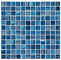 INK4103 Inkline Collection 1x1 Parkers Point  Mosaic Tile