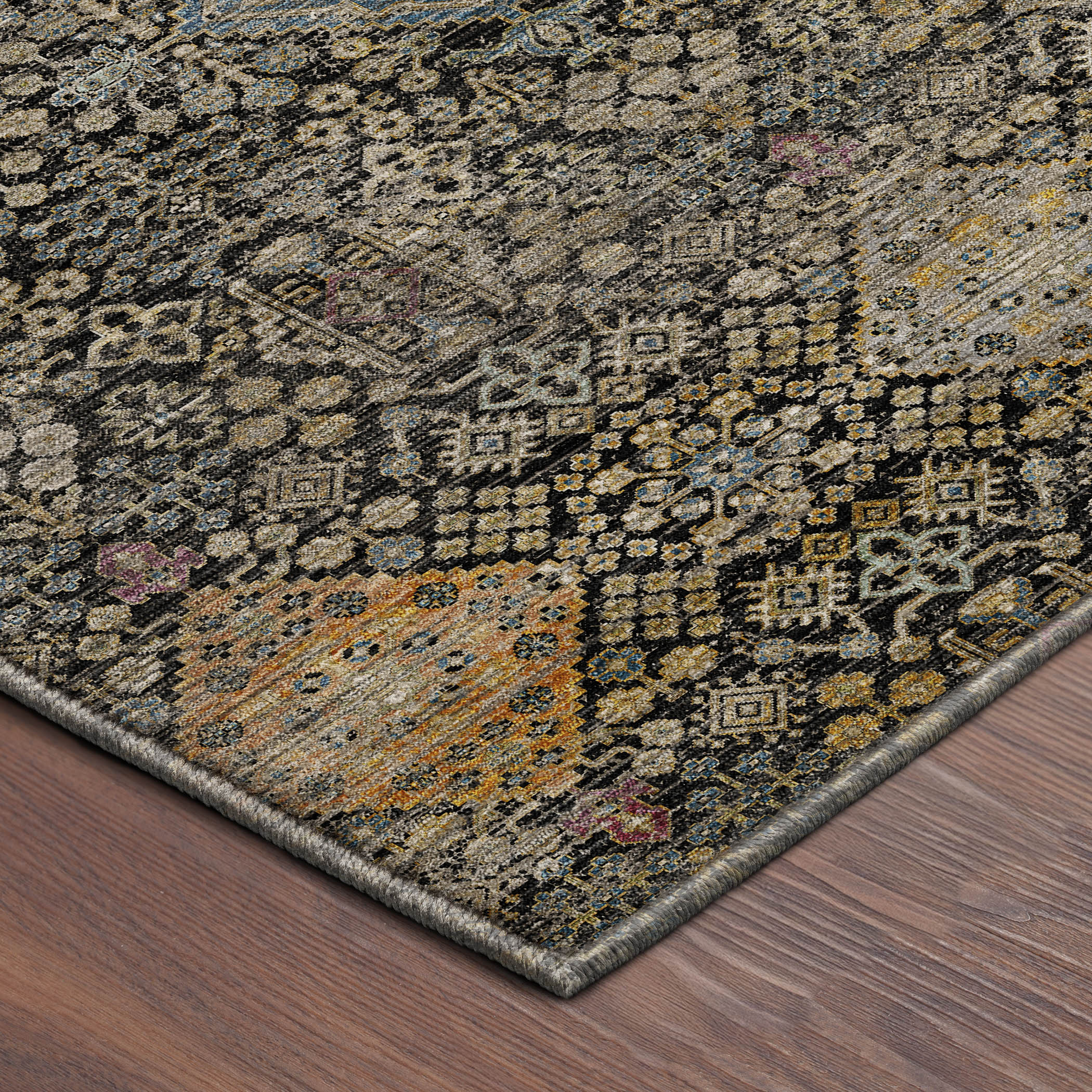 Dalyn Aristo AR1 Black Area Rug Corner