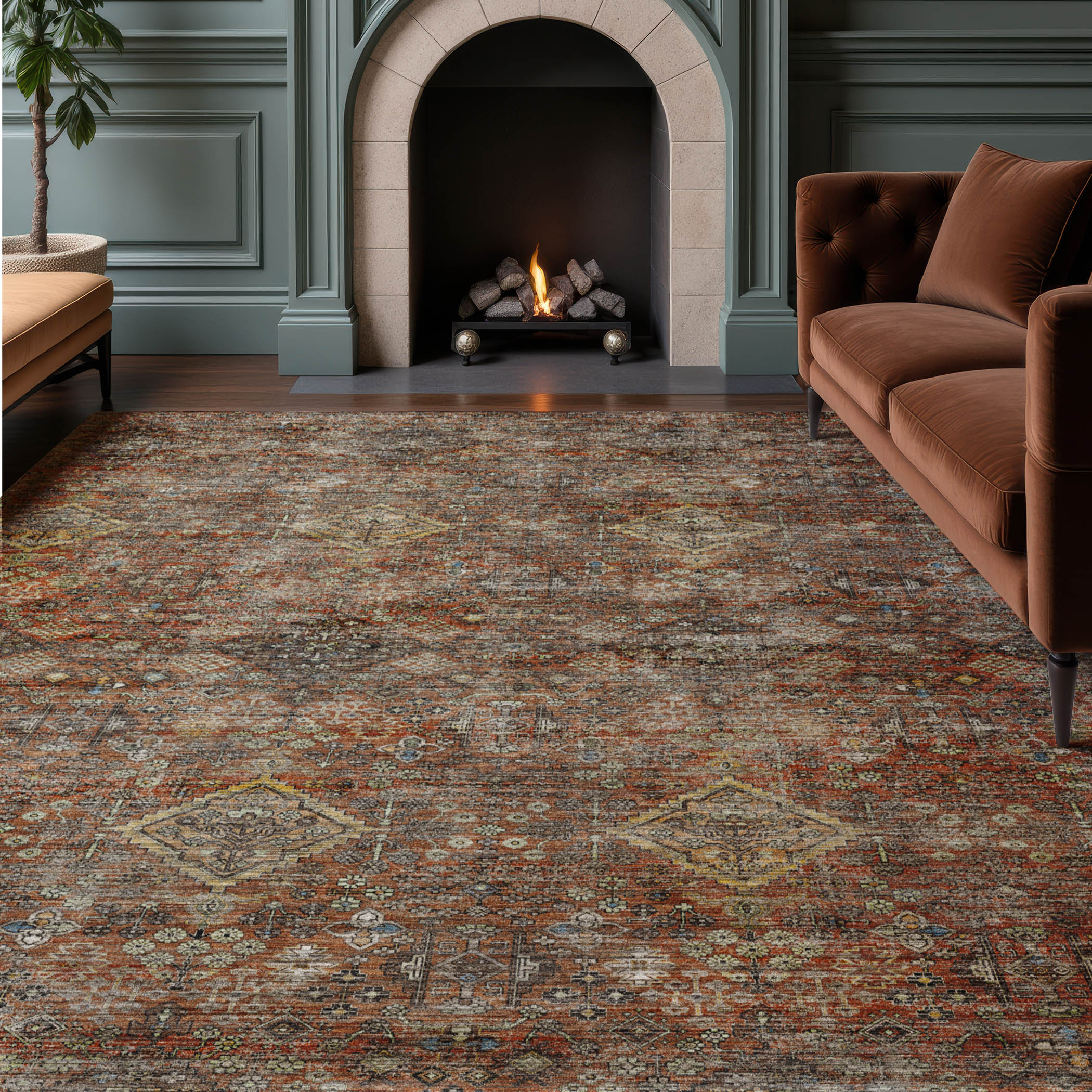 Dalyn Aristo AR1 Paprika Area Rug Room Scene