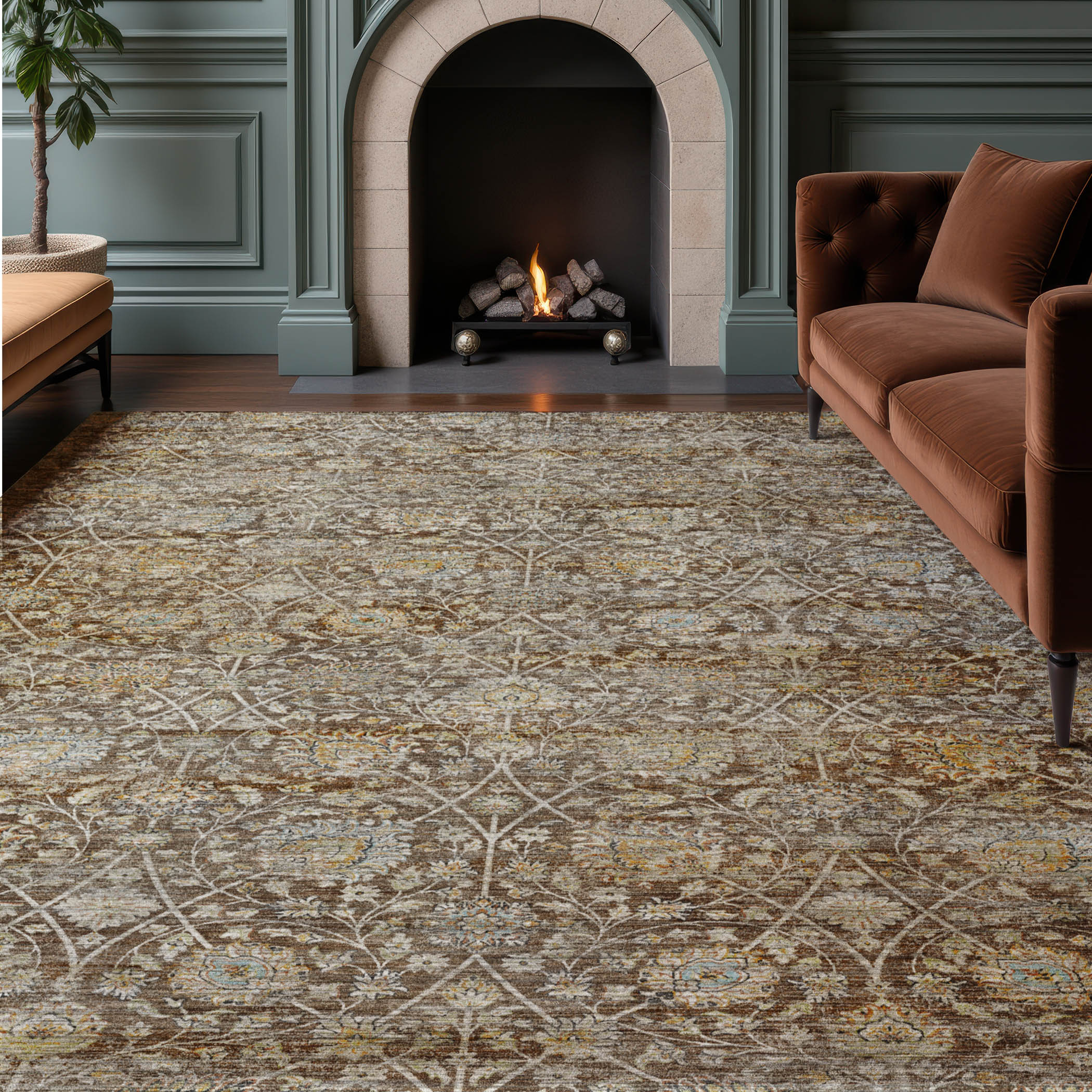 Dalyn Aristo AR3 Coffee Area Rug Room Scene