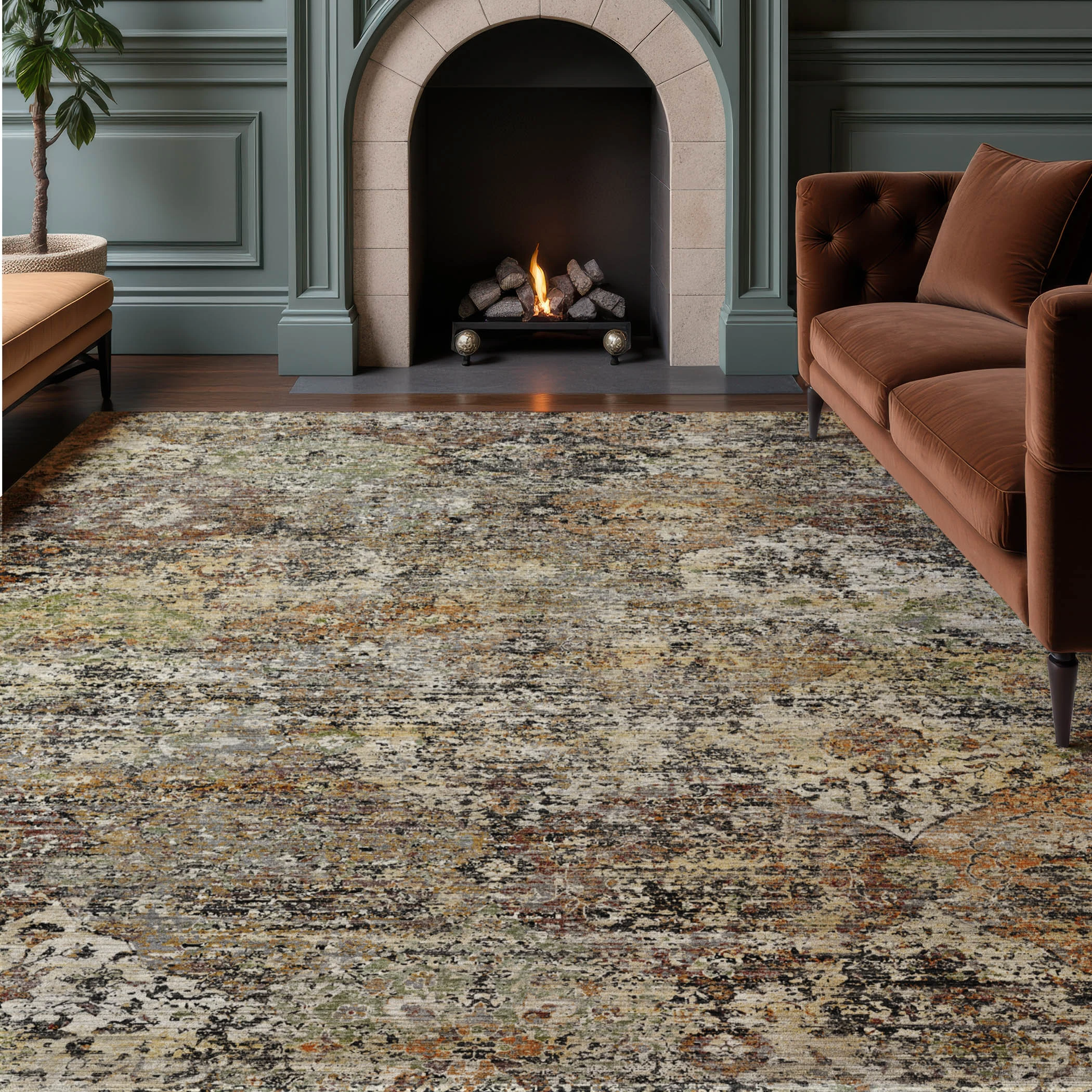 Dalyn Aristo AR4 Taupe Area Rug Room Scene