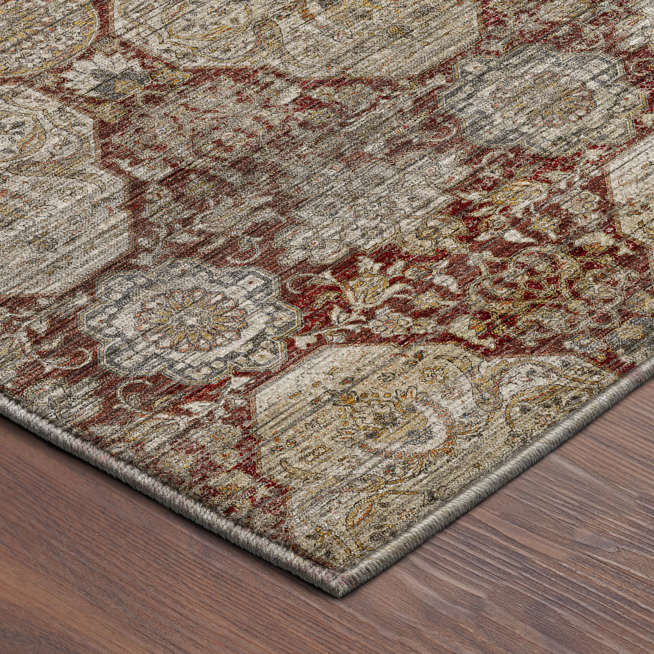 Dalyn Aristo AR8 Burgundy Area Rug Corner