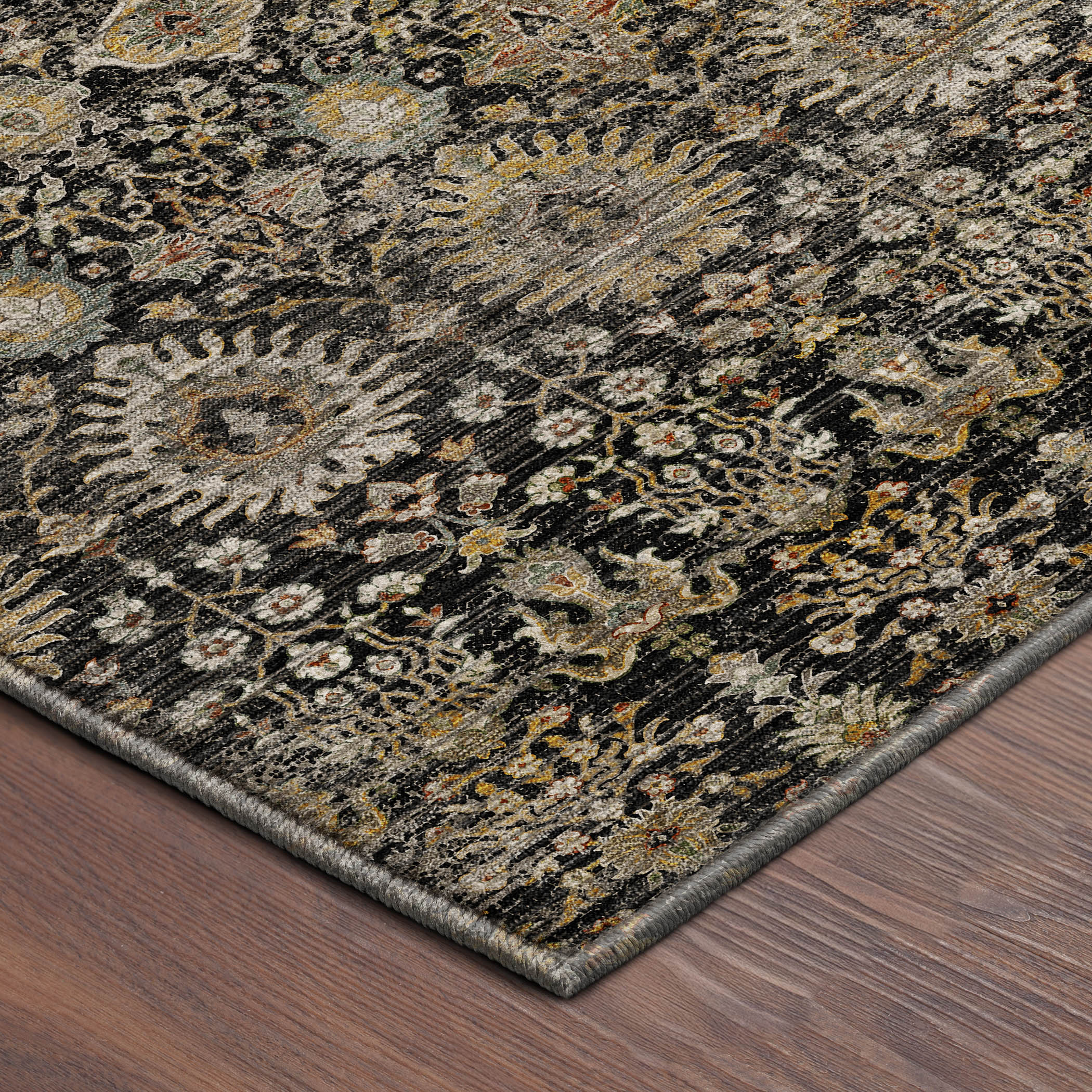 Dalyn Aristo AR9 Black Area Rug Corner