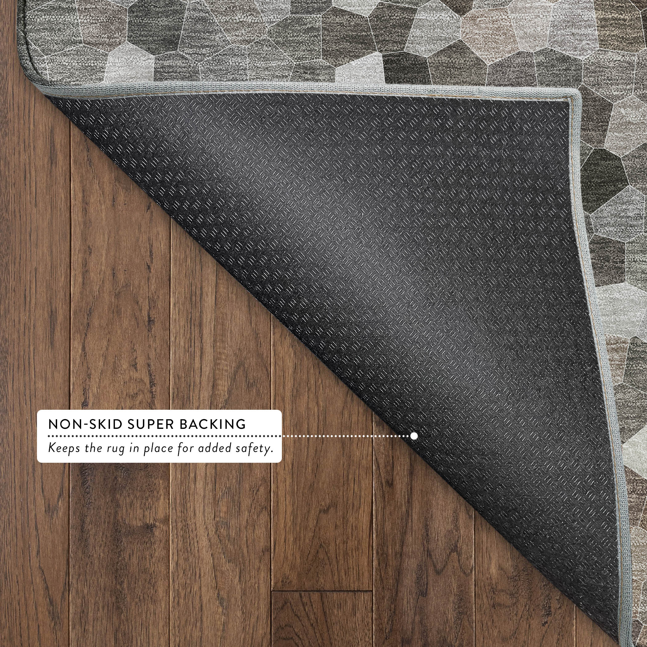 Dalyn Kaleidoscope KL1 Pewter Area Rug Back