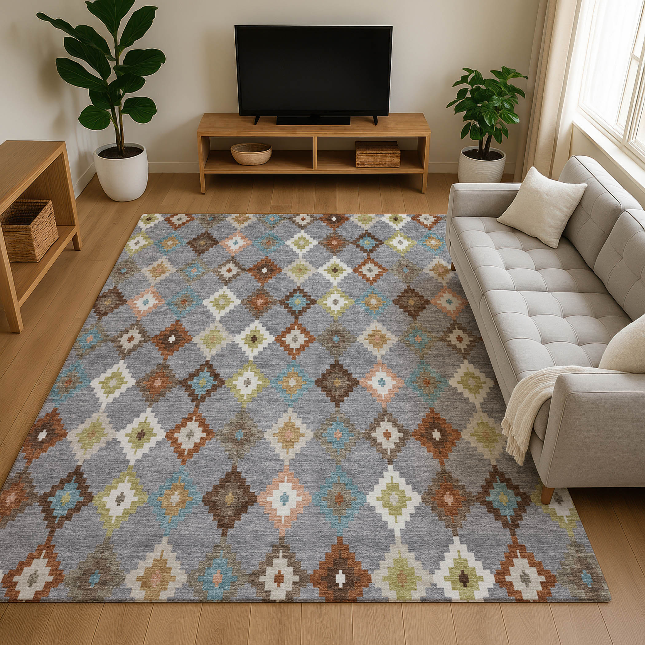 Dalyn Kenner KN10 Gray Area Rug Room Scene