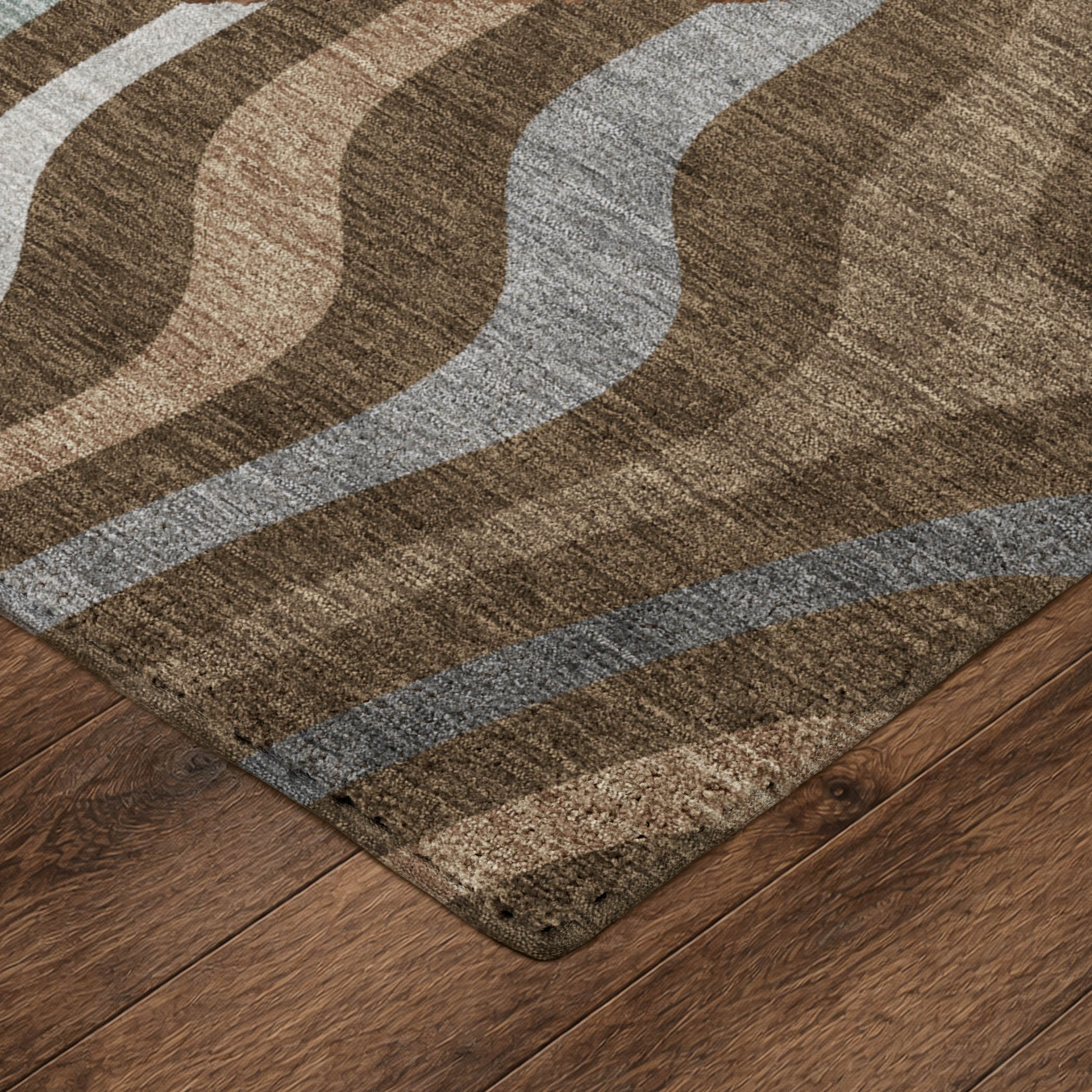 Dalyn Kenner KN4 Chocolate Area Rug Corner