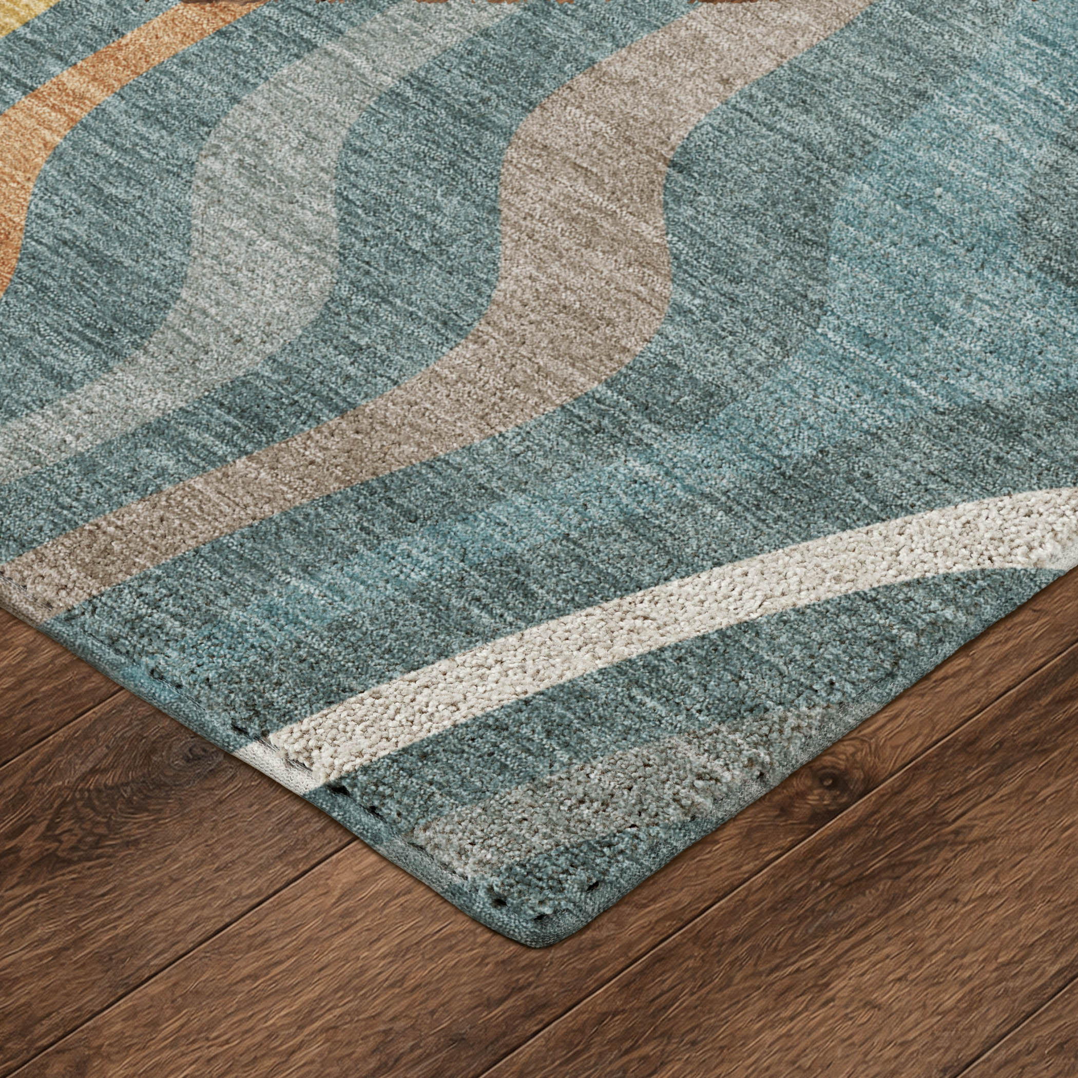 Dalyn Kenner KN4 Teal Area Rug Corner