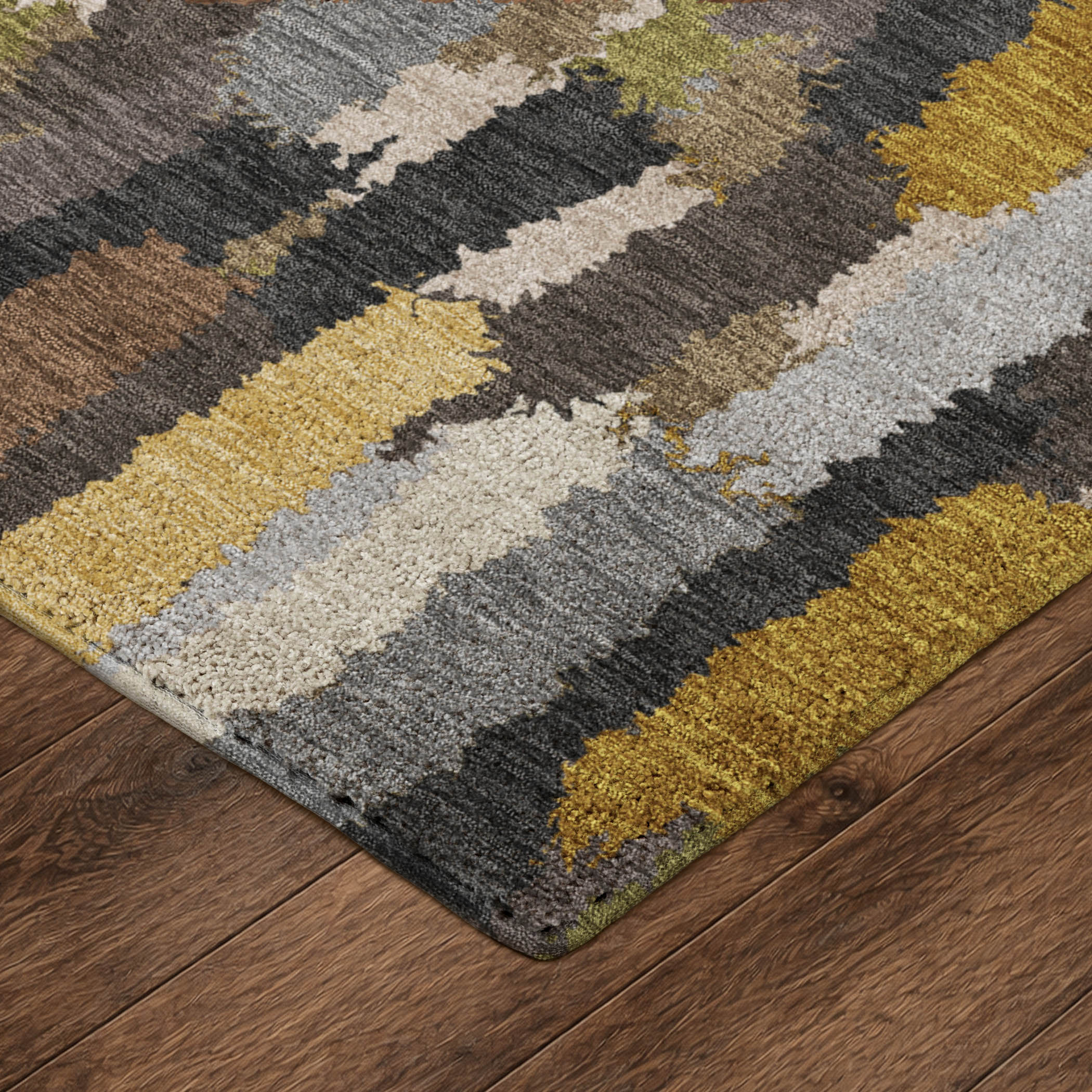 Dalyn Kenner KN6 Black Area Rug Corner